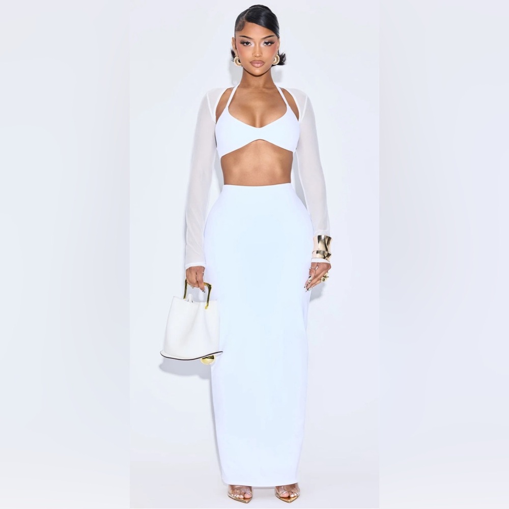 NWT Elora 3 Piece Double Lined Skirt Set - white - sold out
